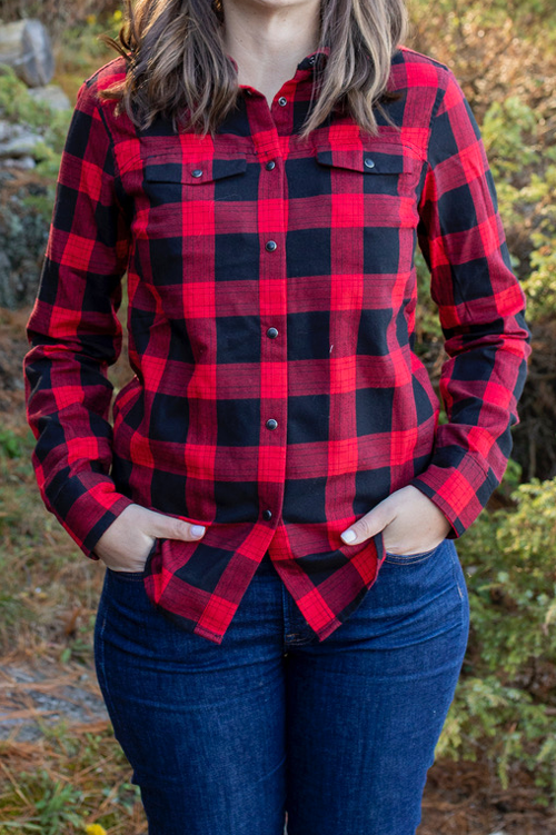 Red Long Sleeve Plaid Button-Down